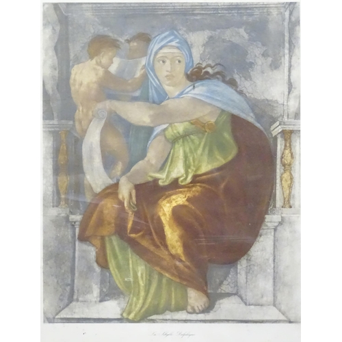 133 - After Michelangelo Buonarotti, 20th century, Colour lithograph, La Sibylle Delphique - The Delphic S... 