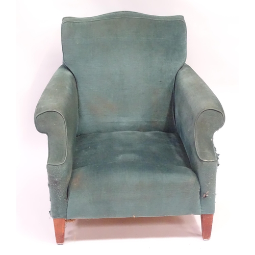 138 - Two armchairs for re-upholstery. Each approx 33 1/2