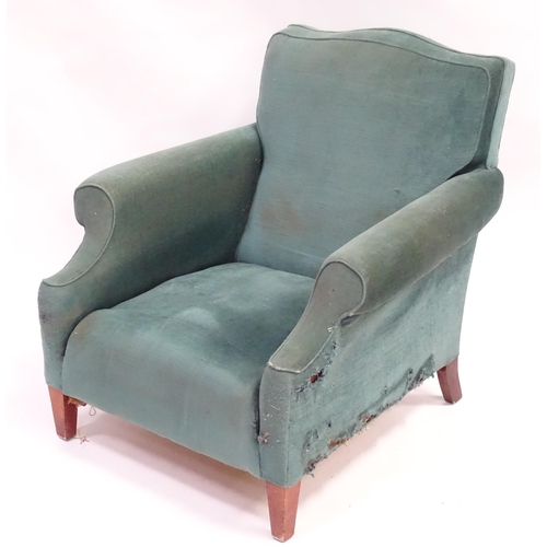 138 - Two armchairs for re-upholstery. Each approx 33 1/2