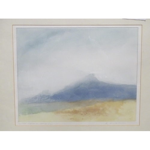 140 - A signed limited edition print titled The Sgurr in Cloud, Eigg, by Donald Wilkinson. Signed, titled ... 