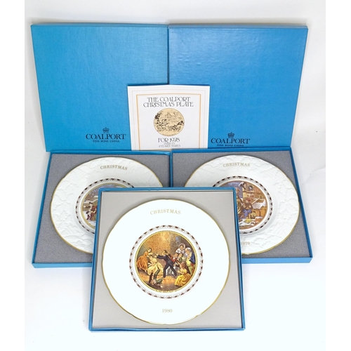 171 - Three Coalport Christmas plates, comprising 1978, 1979 and 1980. Boxed. (3)