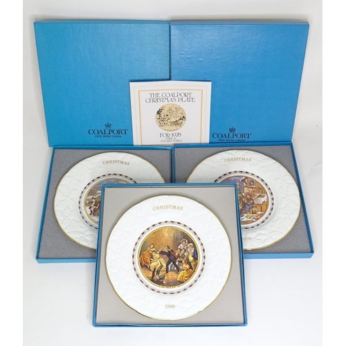 171 - Three Coalport Christmas plates, comprising 1978, 1979 and 1980. Boxed. (3)