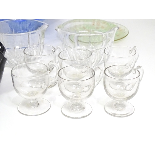 188 - A quantity of assorted glassware to include art glass dishes, bowls, etc. Together with cut glass ri... 