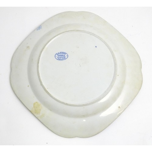 160 - Four items of blue and white ceramics, to include a Copeland Spode plate decorated in the Italian pa... 