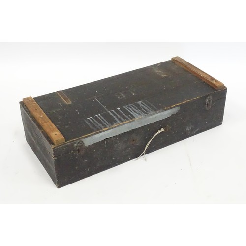 4 - A black painted carpenters chest 32
