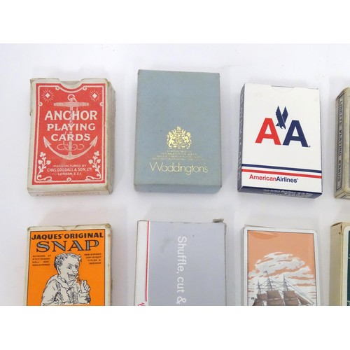 16 - A quantity of playing cards to include examples advertising British Airways, Oldham Batteries, Rolls... 