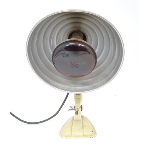 220 - A mid century / vintage industrial adjustable Pifco Infra Red Radiant heat lamp.