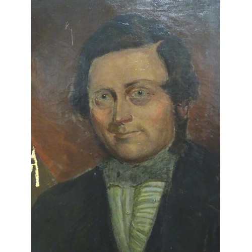 265 - An oil on canvas depicting a 19thC gentleman. Approx. 29