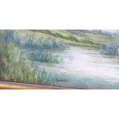 288 - Nora Robinson, 20th century, Watercolours, Two river landscapes. Both signed lower left. Pupil of He... 