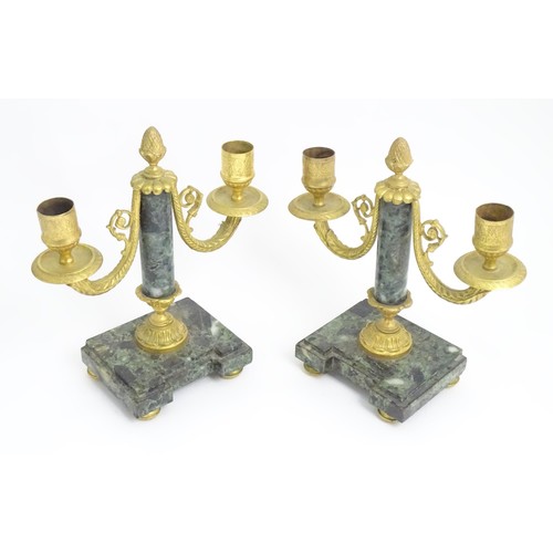 294 - A pair of twin branch candlesticks  8 1/2