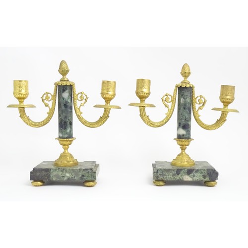 294 - A pair of twin branch candlesticks  8 1/2