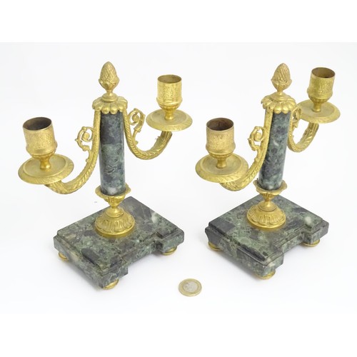 294 - A pair of twin branch candlesticks  8 1/2