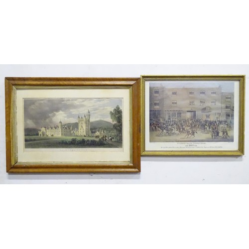 305 - Four assorted prints / engravings to include Balmoral Castle after E. Duncan, Stewkley Church, Bucki... 