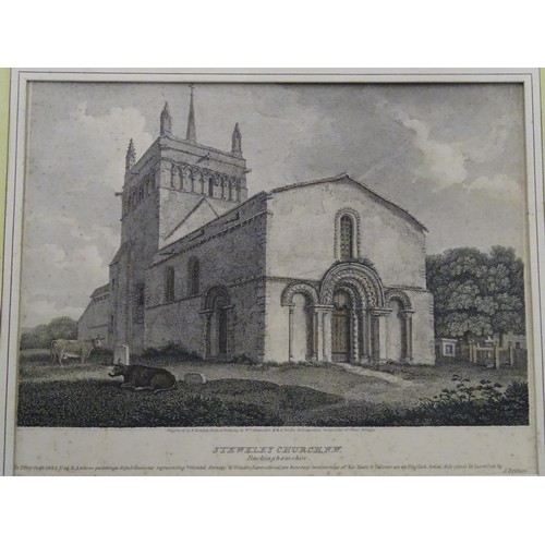 305 - Four assorted prints / engravings to include Balmoral Castle after E. Duncan, Stewkley Church, Bucki... 