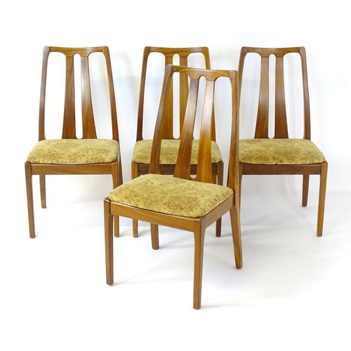 Vintage / Retro A set of four teak Nathan dining chairs, having two
