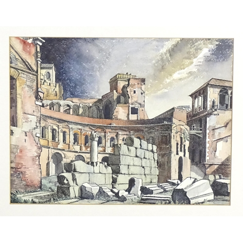 320 - John Stanley (1912-1999), Watercolour, The Trajan Forum, Rome. Signed and dated 1945 lower left, and... 