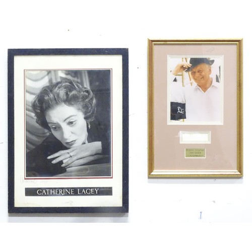330 - A photograph of actor John Gielgud with autograph / signature below. Together with a monochrome phot... 