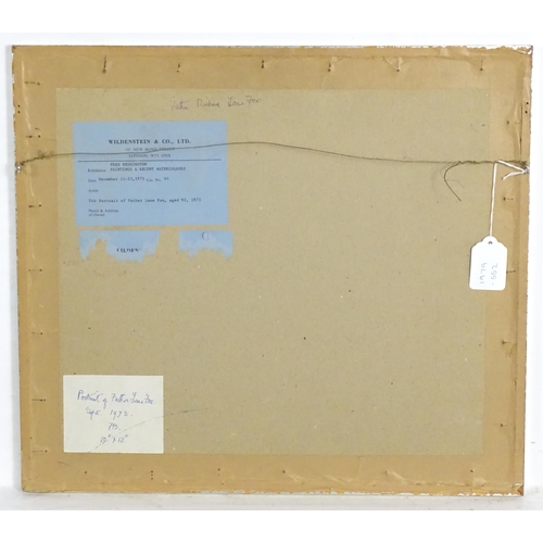 332 - Fred Beddington, 20th century, Watercolour, A portrait of Father Lane Fox, Aged 92. Signed with init... 