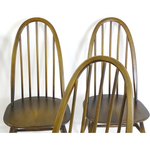 348 - Six late 20thC Ercol dining chairs (5+1) bearing a label to the underside of the seat. 26