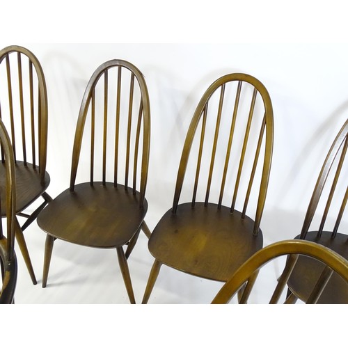 348 - Six late 20thC Ercol dining chairs (5+1) bearing a label to the underside of the seat. 26