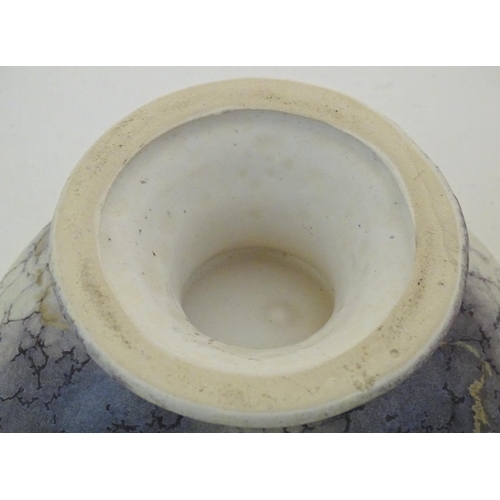 358 - A quantity of West German Ruscha retro studio pottery wares comprising a twin handled bulbous vase /... 