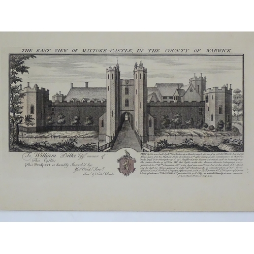 384 - After Samuel & Nathaniel Buck, Engraving, The East View of Maxtoke-Castle, in the County of Warwick.... 