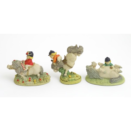 395 - Three Thelwell's Riding Academy ceramic models comprising Point of Departure, The Greatest, and Brus... 