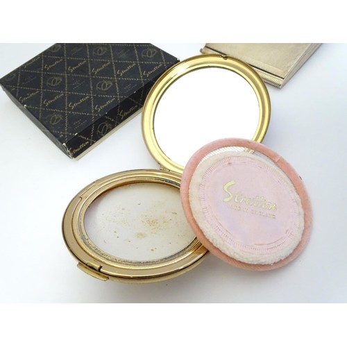 397 - A Stratton powder compact with blue and gilt finish with a Stratton box, approx 3 1/4