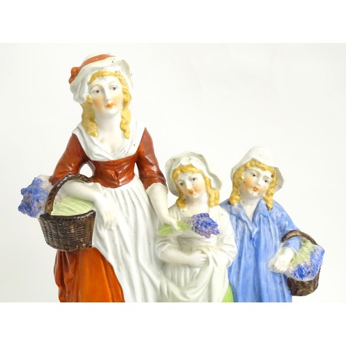 405 - A ceramic figural group titled Yardley Old English Lavender to base. Impressed Dresden under. Approx... 