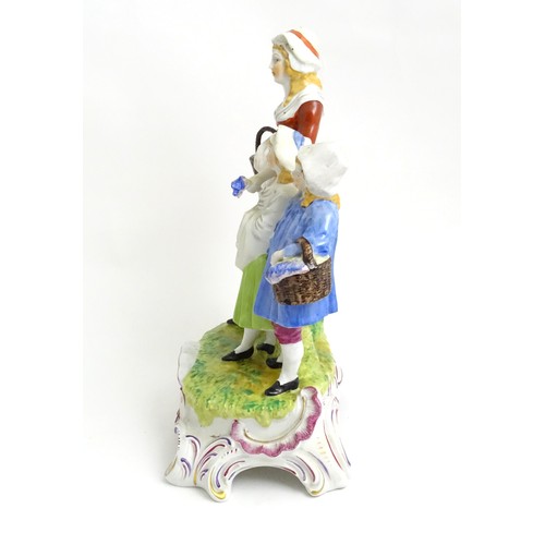 405 - A ceramic figural group titled Yardley Old English Lavender to base. Impressed Dresden under. Approx... 