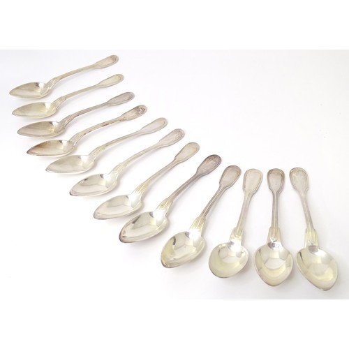 407 - A cased set of 12 French silver plate teaspoons