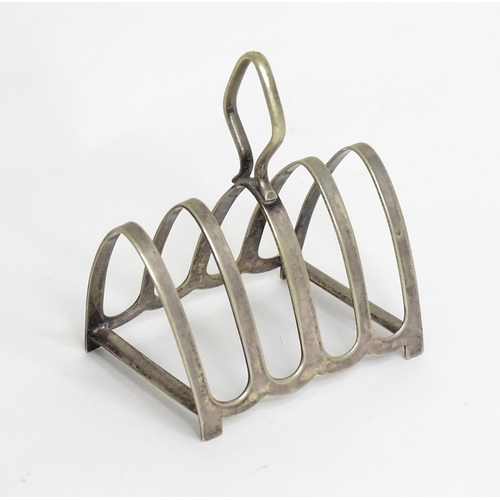 413 - A silver plate five bar toast rack by Boots Pure Drug Company