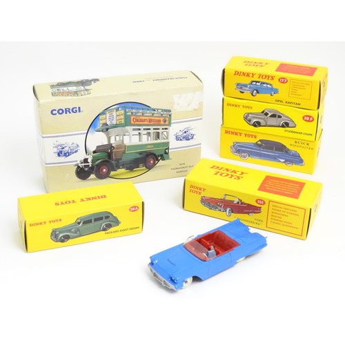 467 - Toys: A quantity of assorted die cast scale model vehicles to include Corgi Thornycroft Bus, and fiv... 