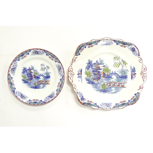 253 - A quantity of Taylor & Kent tea wares with chinoiserie decoration, to include cups, saucers, milk ju... 