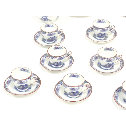 253 - A quantity of Taylor & Kent tea wares with chinoiserie decoration, to include cups, saucers, milk ju... 