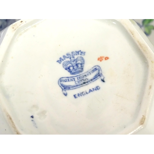 169 - A quantity of assorted ceramics to include two Spode meat plates, a Mason jug and bowl, and a Minton... 