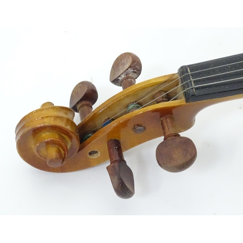 183 - A cased student's violin, labelled 'Lark' to the interior. Approx 22