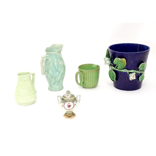 189 - A quantity of assorted ceramics to include a TG Green jug, a Noritake twin handled pot and cover, a ... 