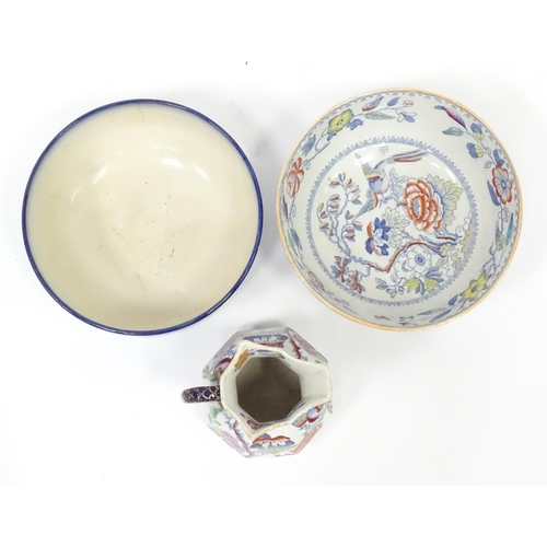 169 - A quantity of assorted ceramics to include two Spode meat plates, a Mason jug and bowl, and a Minton... 