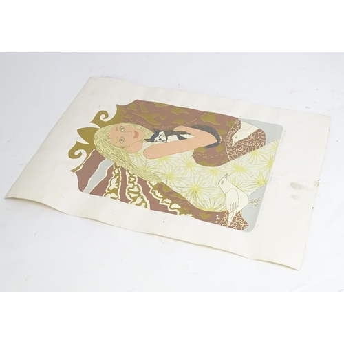 794 - A 20thC signed limited edition print titled Sleepy Cat by Stewart Thomas Charles Wright (1924-2007).... 