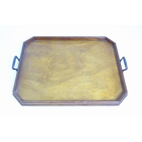 906 - An Art Deco tray with canted corners.