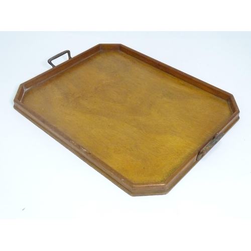 906 - An Art Deco tray with canted corners.