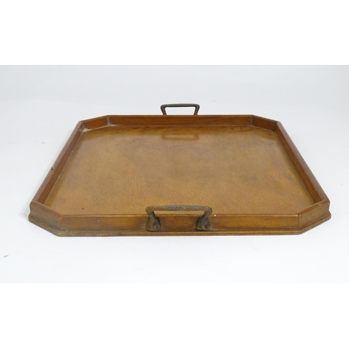 906 - An Art Deco tray with canted corners.