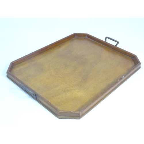 906 - An Art Deco tray with canted corners.