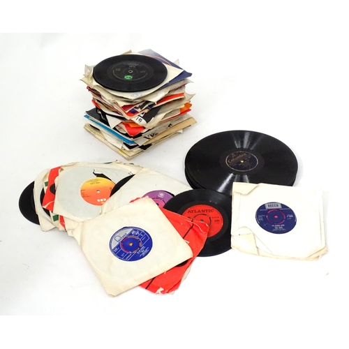 600 - A quantity of assorted mid to late 20thC vinyl records, including five picture-sleeve Elvis Presley ... 