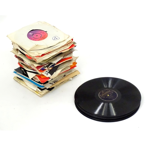 600 - A quantity of assorted mid to late 20thC vinyl records, including five picture-sleeve Elvis Presley ... 