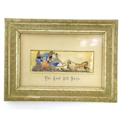 792 - A Victorian silk stevengraph The Good Old Days, together with a framed tile depicting John the Bapti... 