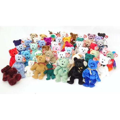 126 - Toys: A quantity of assorted soft toys to include TY Beanie Baby bears etc