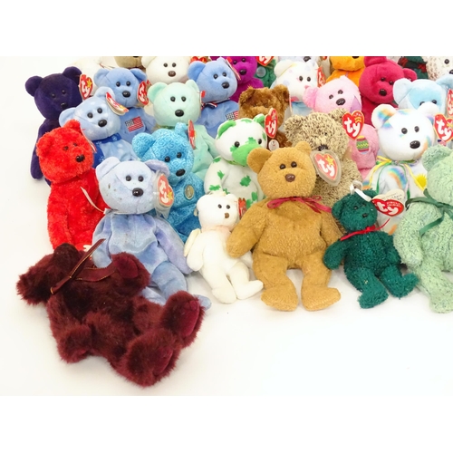 126 - Toys: A quantity of assorted soft toys to include TY Beanie Baby bears etc