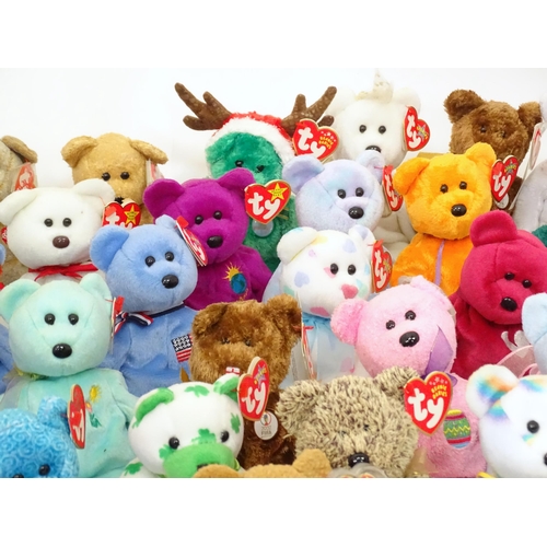 126 - Toys: A quantity of assorted soft toys to include TY Beanie Baby bears etc